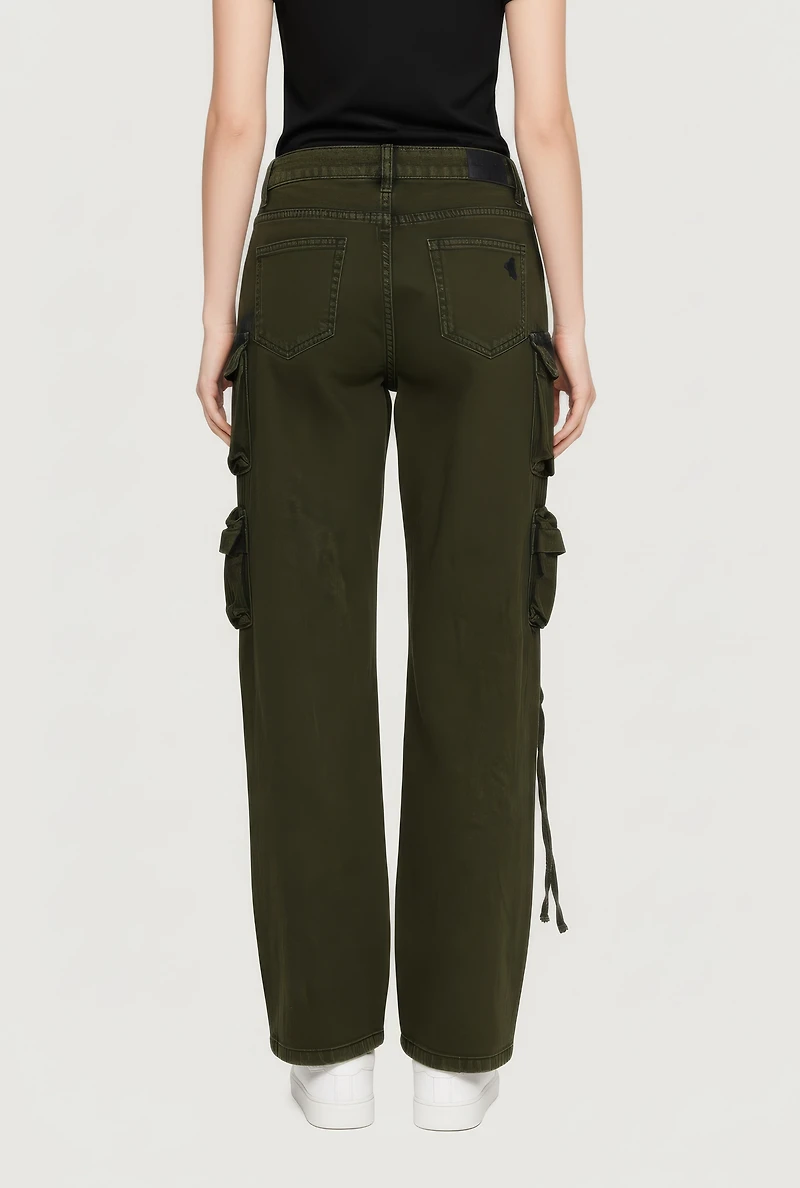 Straight Leg Cargo Pocket Jeans