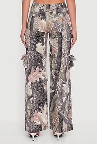 Womens VIP Jeans Hunter Camo Wide Leg Cargo Pants, Multi, Size 9-10