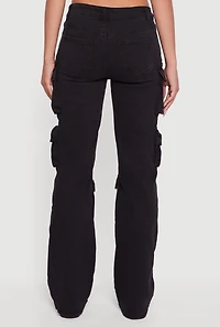 Womens VIP Slim Leg Utility Jeans, Black,