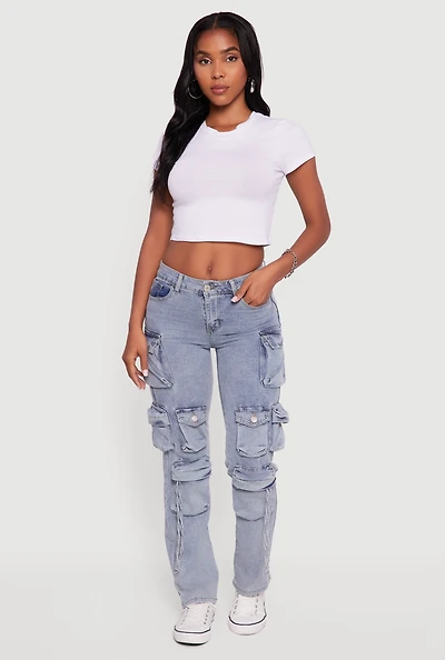 VIP Acid Wash Cargo Jeans