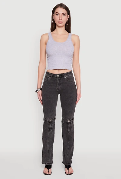 Womens VIP Convertible Straight Leg Jeans,