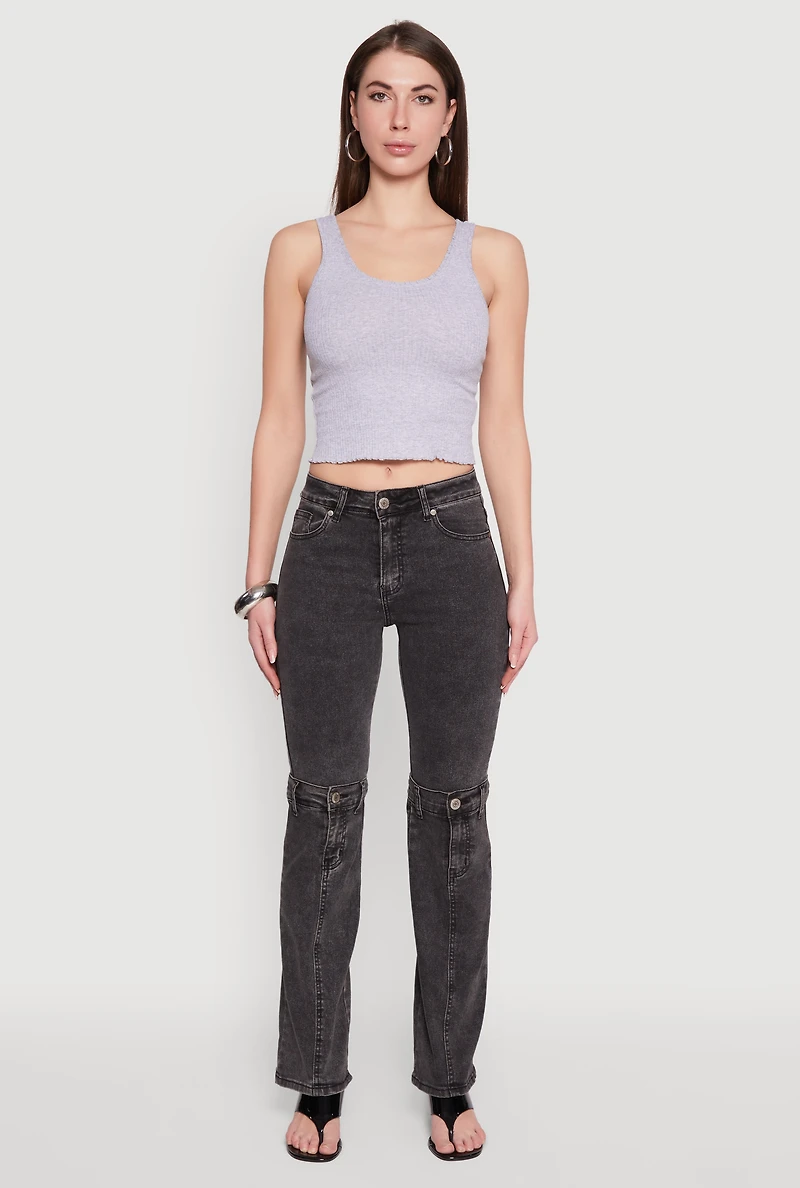 Womens VIP Convertible Straight Leg Jeans, 7