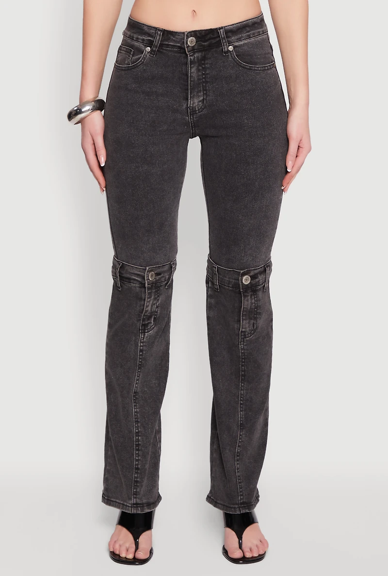 Womens VIP Convertible Straight Leg Jeans, 7