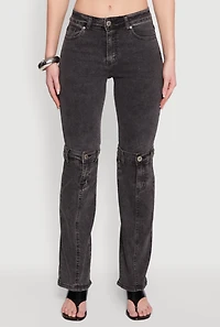 Womens VIP Convertible Straight Leg Jeans, 7