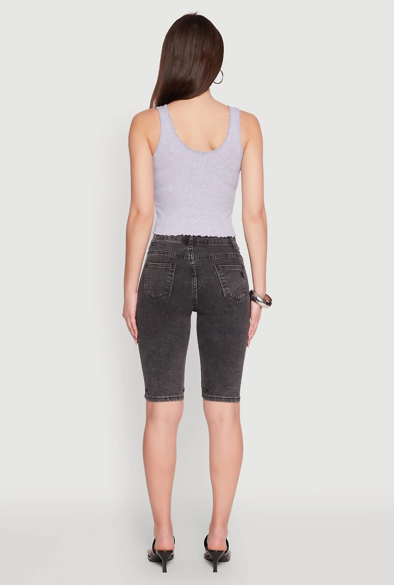 Womens VIP Convertible Straight Leg Jeans, Black,