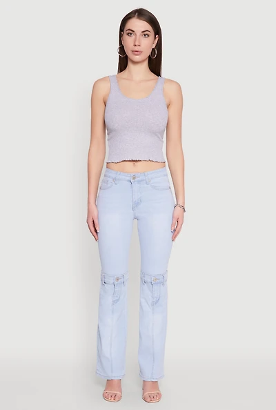 Womens VIP Convertible Straight Leg Jeans, Blue,