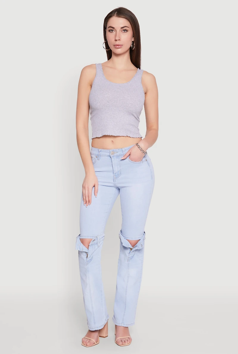 Womens VIP Convertible Straight Leg Jeans, Blue, Size 11