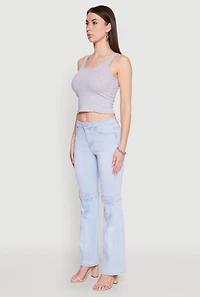 Womens VIP Convertible Straight Leg Jeans, Blue,