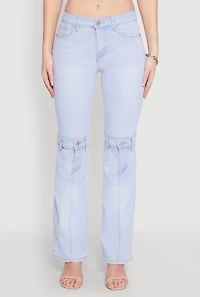 Womens VIP Convertible Straight Leg Jeans, Blue,