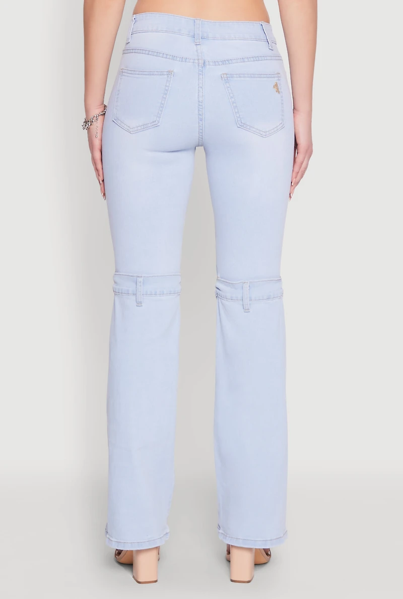 Womens VIP Convertible Straight Leg Jeans, Blue, Size 11