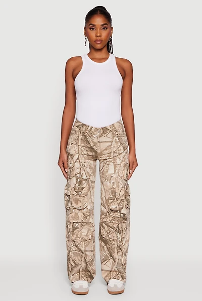 Womens VIP Tree Camo Utility Pants, Brown, Size 9-10