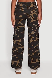 Womens VIP Camo Straight Leg Cargo Jeans, Green, Size 13