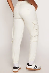 Womens VIP Flap Pocket Cargo Joggers, White, Size 1-2
