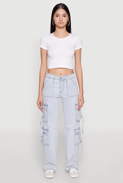 Womens VIP Cargo Jeans, Blue, Size 9