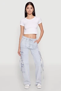 Womens VIP Cargo Jeans, Blue, Size 9