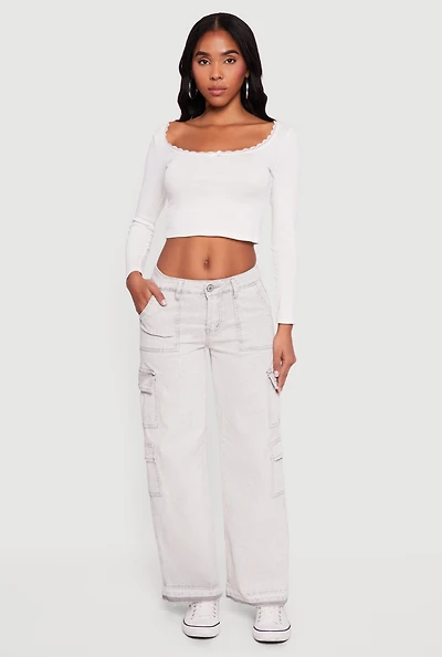 VIP Mineral Wash Raw Hem Utility Jeans