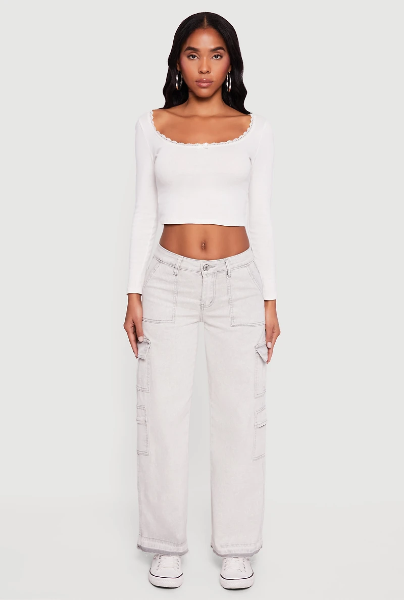 VIP Mineral Wash Raw Hem Utility Jeans