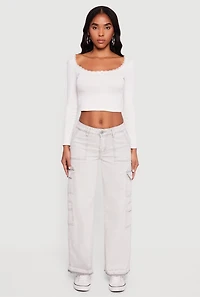 VIP Mineral Wash Raw Hem Utility Jeans