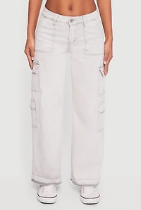 VIP Mineral Wash Raw Hem Utility Jeans