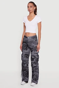 VIP Camouflage Cargo Pocket Straight Leg Jeans