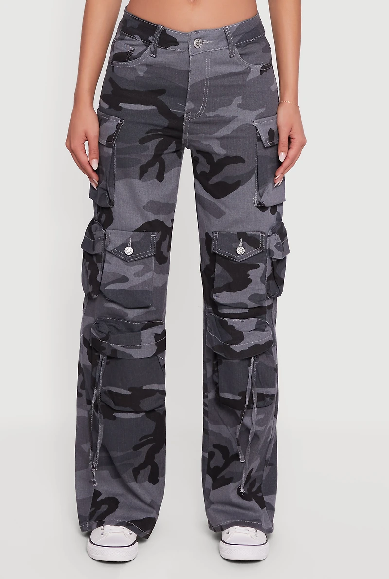 VIP Camouflage Cargo Pocket Straight Leg Jeans
