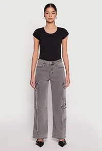 Womens VIP Strappy Cargo Pants, Grey, Size 11