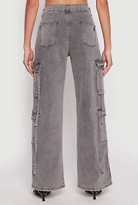 Womens VIP Strappy Cargo Pants, Grey, Size 5