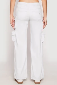 Womens VIP Twill Straight Leg Cargo Pants, White, Size 9-10