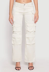 Womens VIP Twill Straight Leg Cargo Pants, Khaki,
