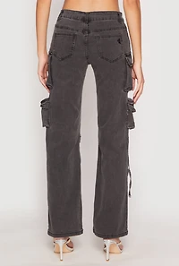 Womens VIP Multi Pocket Cargo Jeans, Grey, Size 1
