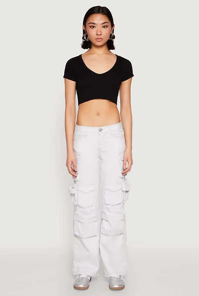 Womens VIP Straight Leg Cargo Pants, Grey, Size 5