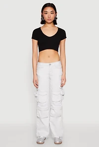 Womens VIP Straight Leg Cargo Pants, Grey, Size 5