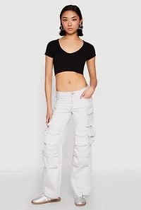 Womens VIP Straight Leg Cargo Pants, Grey, Size 5