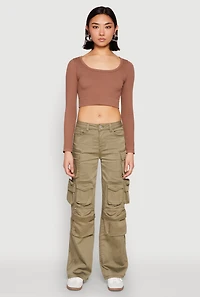 Womens VIP Straight Leg Cargo Pants, Green,