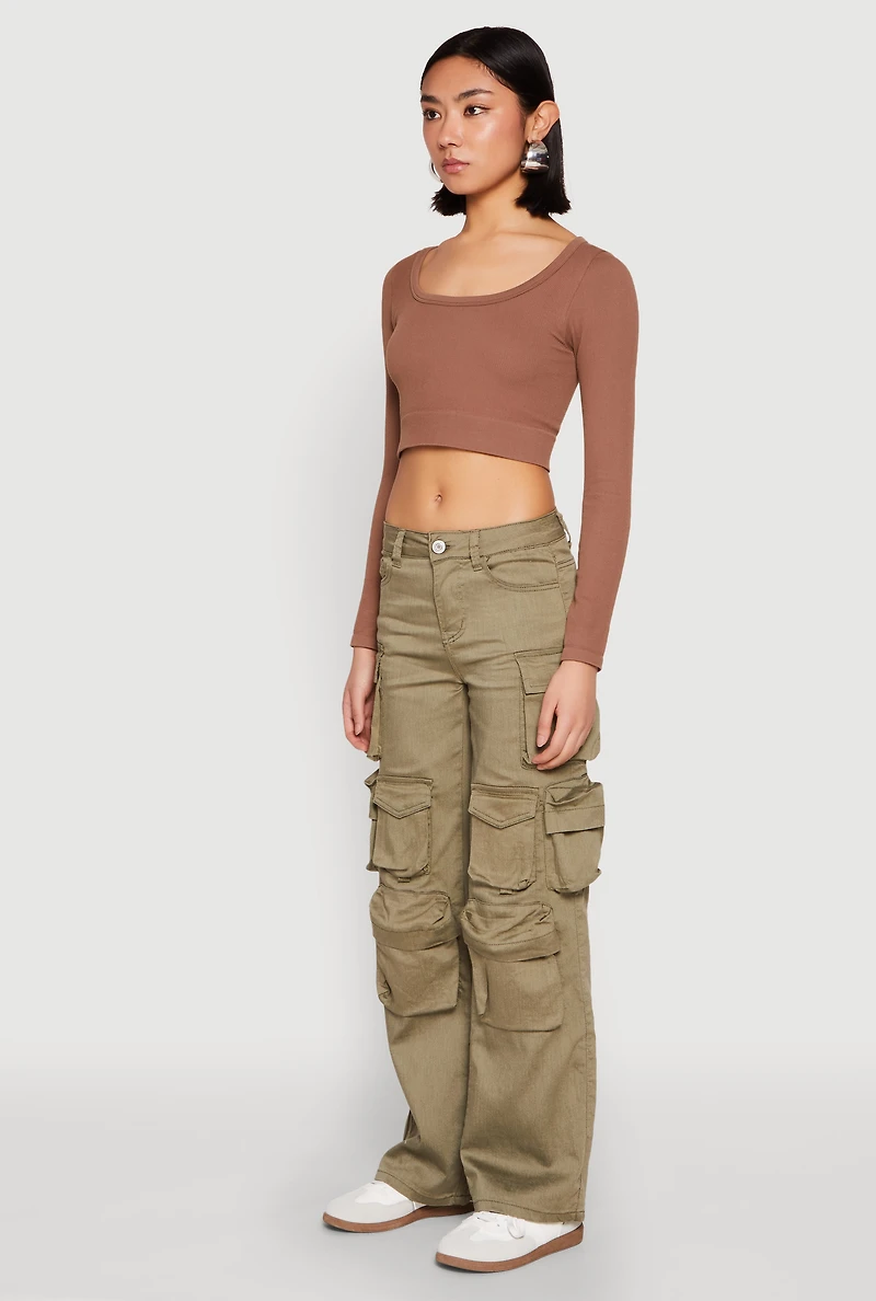 Womens VIP Straight Leg Cargo Pants, Green,