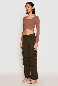 Womens VIP Straight Leg Cargo Pants, Green,