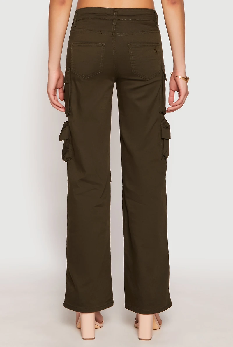 Womens VIP Straight Leg Cargo Pants, Green, Size 13-14