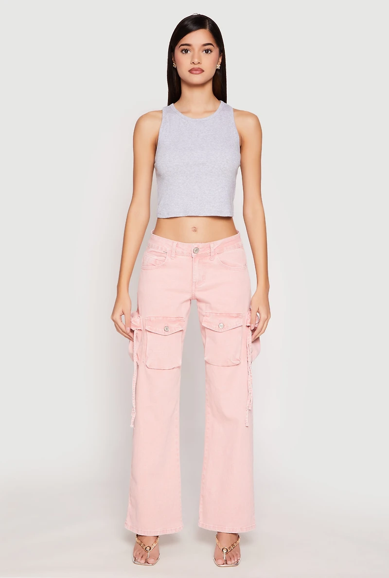 VIP Acid Wash Cargo Pocket Jeans