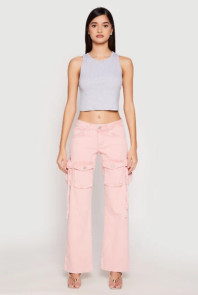 VIP Acid Wash Cargo Pocket Jeans