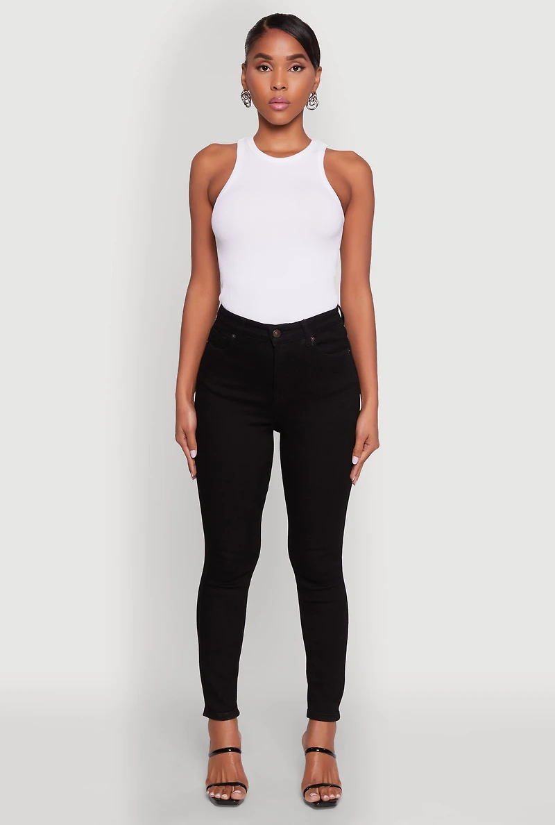 Womens WAX Basic High Waisted Skinny Jeans,
