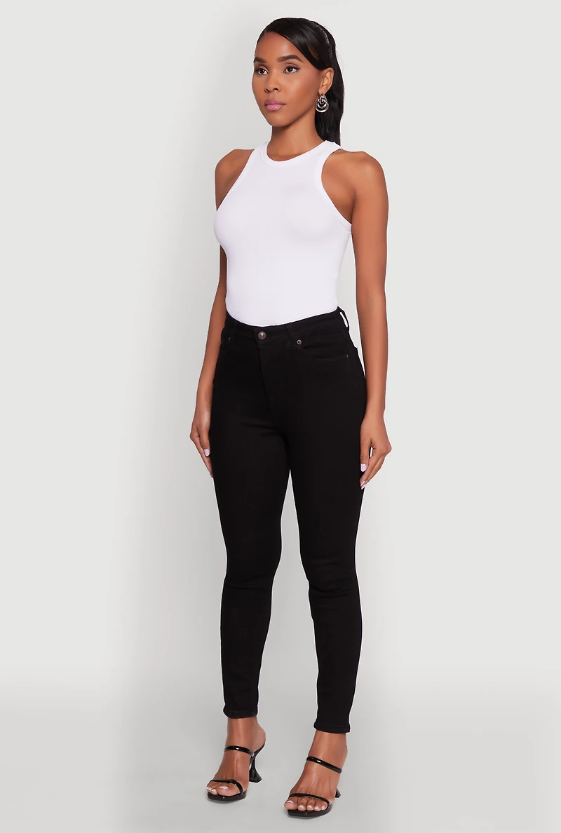 Womens WAX Basic High Waisted Skinny Jeans,