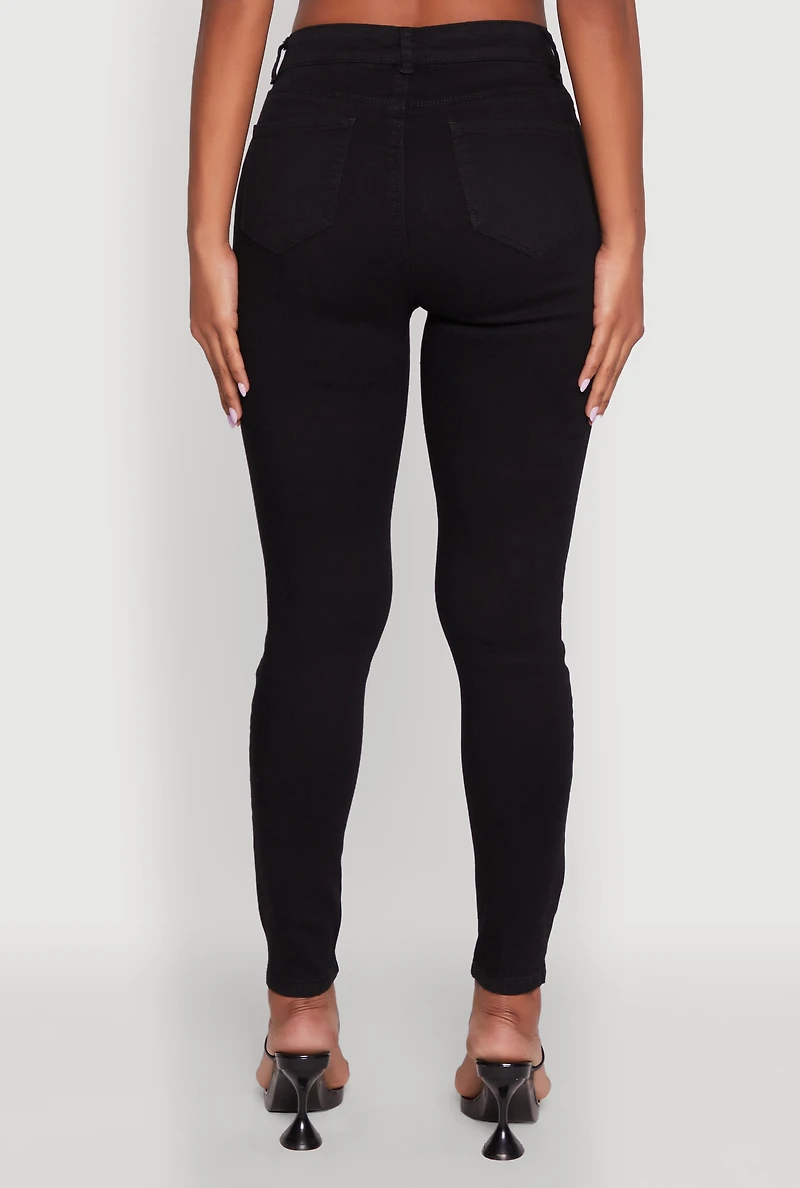 Womens WAX Basic Skinny Jeans, Black, Size 11