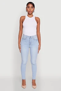 Womens WAX Basic Skinny Jeans, Blue,