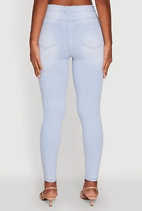 Womens WAX High Waisted Skinny Leg Stretch Jeans, Blue, Size 1
