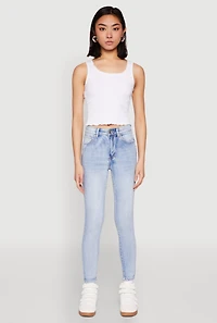 Womens WAX Mineral Wash Skinny Jeans, Blue, Size 3