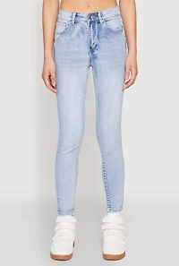 Womens WAX Mineral Wash Skinny Jeans, Blue, Size 3