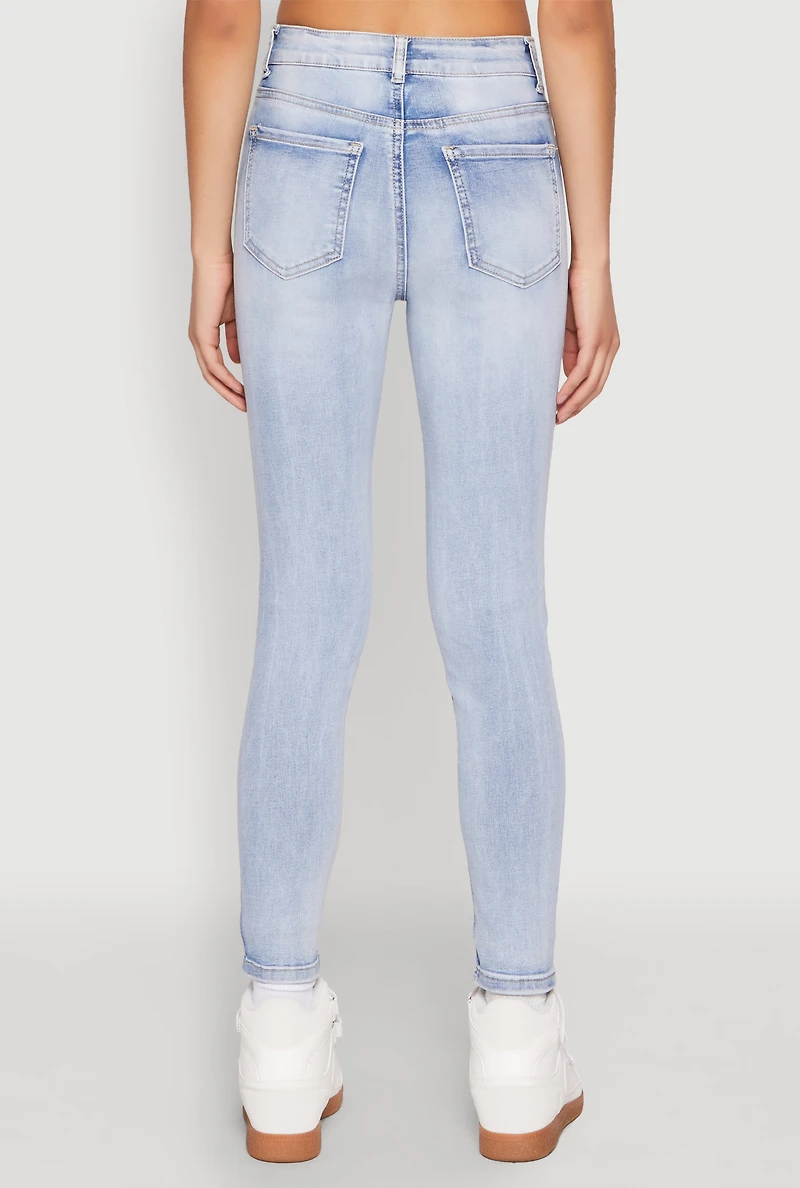 Womens WAX Mineral Wash Skinny Jeans, Blue, Size 3