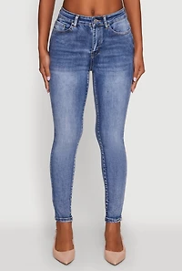 Womens WAX Mineral Wash Skinny Jeans, Blue, Size 5