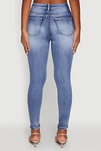 Womens WAX Mineral Wash Skinny Jeans, Blue,