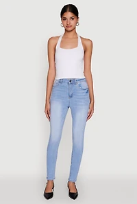 Womens WAX High Waisted Stretch Skinny Jeans, Blue, Size 11